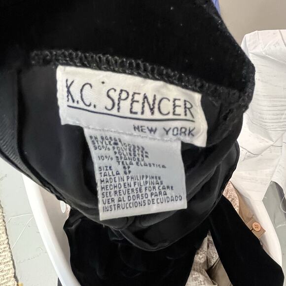 K.C. Spencer New York Dress Women's Petite Size 6 Black Velour Vintage Evening - Picture 8 of 8